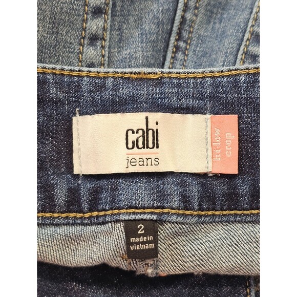 ALK Women's 2 Cabi Hi-Low Cropped Kick Back Low Rise Denim Blue Jean Ankle Pants - Picture 7 of 9